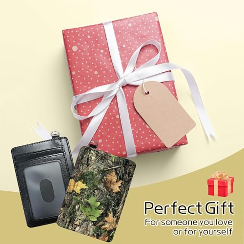 Image of Small Travel Wallets, Camo Tree Leaf Slim Minimalist Front Pocket Wallet with Wristlet, RFID Blocking PU Leather Credit Card Holder with ID Window Change Purse for Men Women