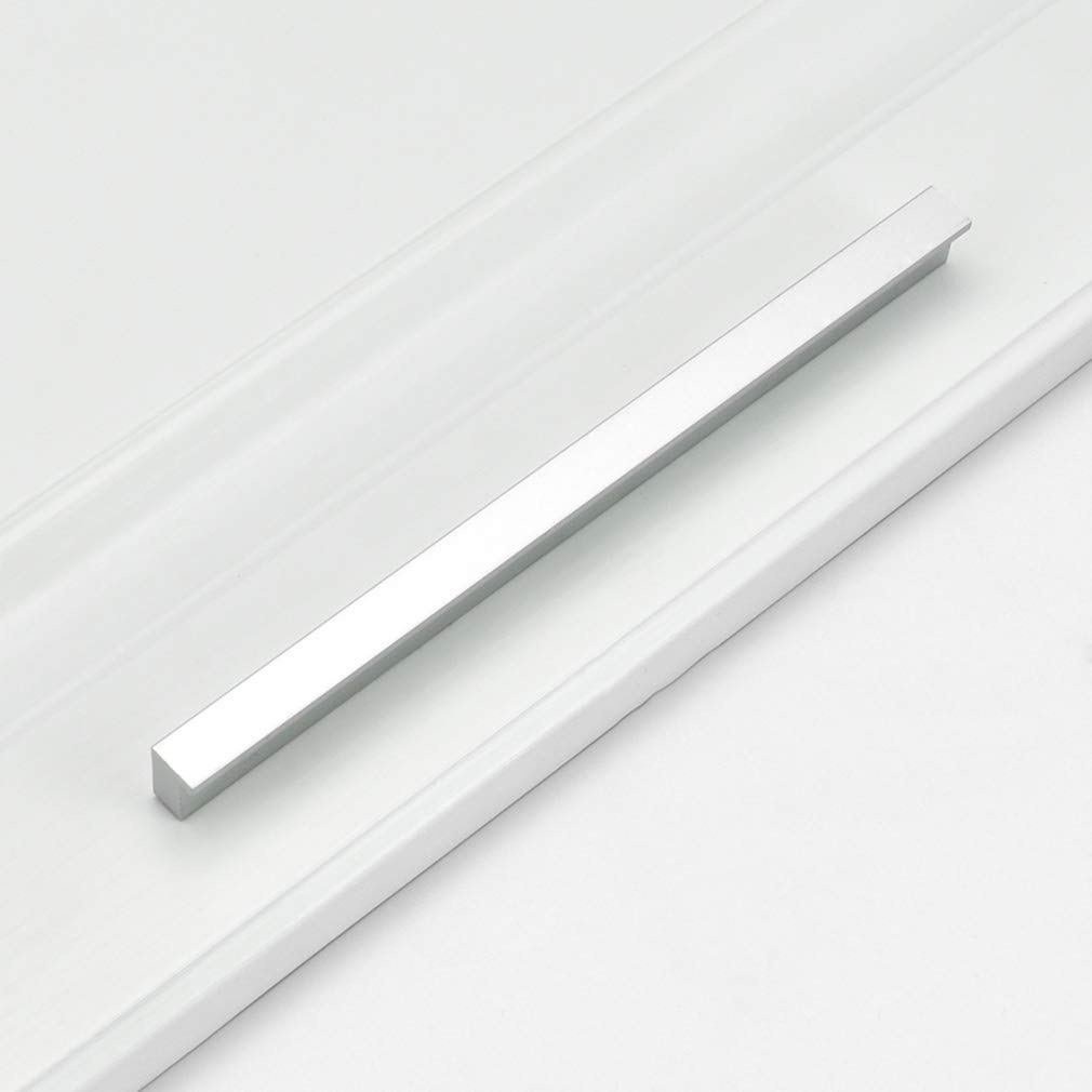 Cupboard Cabinets Pull Handle,Streamline Pull Bar Drawer Dresser Handle, Furniture Hardware for Kitchen and Bathroom Door Closet Wardrobe Lengthen Handle,Aluminum Alloy (Hole center 224mm,Silver)