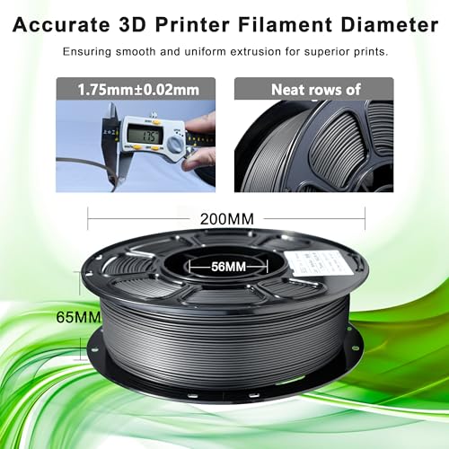 Image of iBOSS Matte PLA+ Filament Matte Black 1KG, 1.75mm 3D Printer Filament Dimensional Accuracy + /- 0.02mm, 1kg Carboard Spool (2.2lbs) for Most FDM 3D Printers