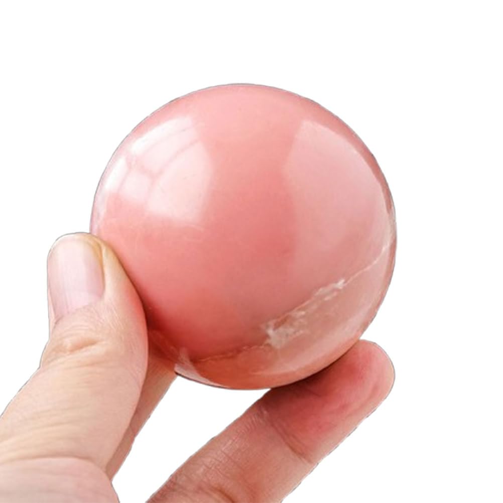 CNTUSRXT Opal Crystal Ball Gemstone Stone Sphere Sculpture Home Decoration Fengshui Balls with Wood Stand,5.5~6cm Gemstone Stone