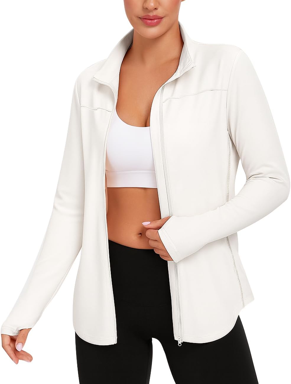 Vldnery Women's UPF 50+ Sun Protection Lightweight Jacket Zip Up Long Sleeve Sun Shirt for Women with Thumb Hole Hiking