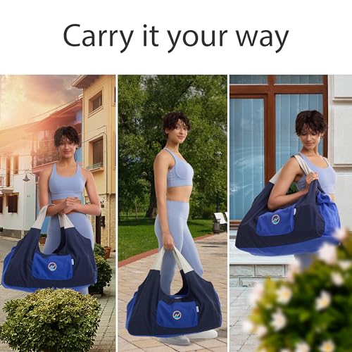 JoYnWell Large Yoga Mat Bag Carrier for Yoga Mat, Pilates Mat, Acupressure Mat, Yoga Bolster, Yoga Block, Workout Stuff, Thick, 12 Oz Canvas Tote Bags for Women with Multi-Functional 4 Zipper Pocket - Image 4