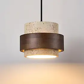 Pingente de teto de pedra natural nórdica Wabi-Sabi lustre de pedra caverna amarela vintage fazenda travertino Droplight cabeceira restaurante cozinha jantar madeira maciça bar cozinha