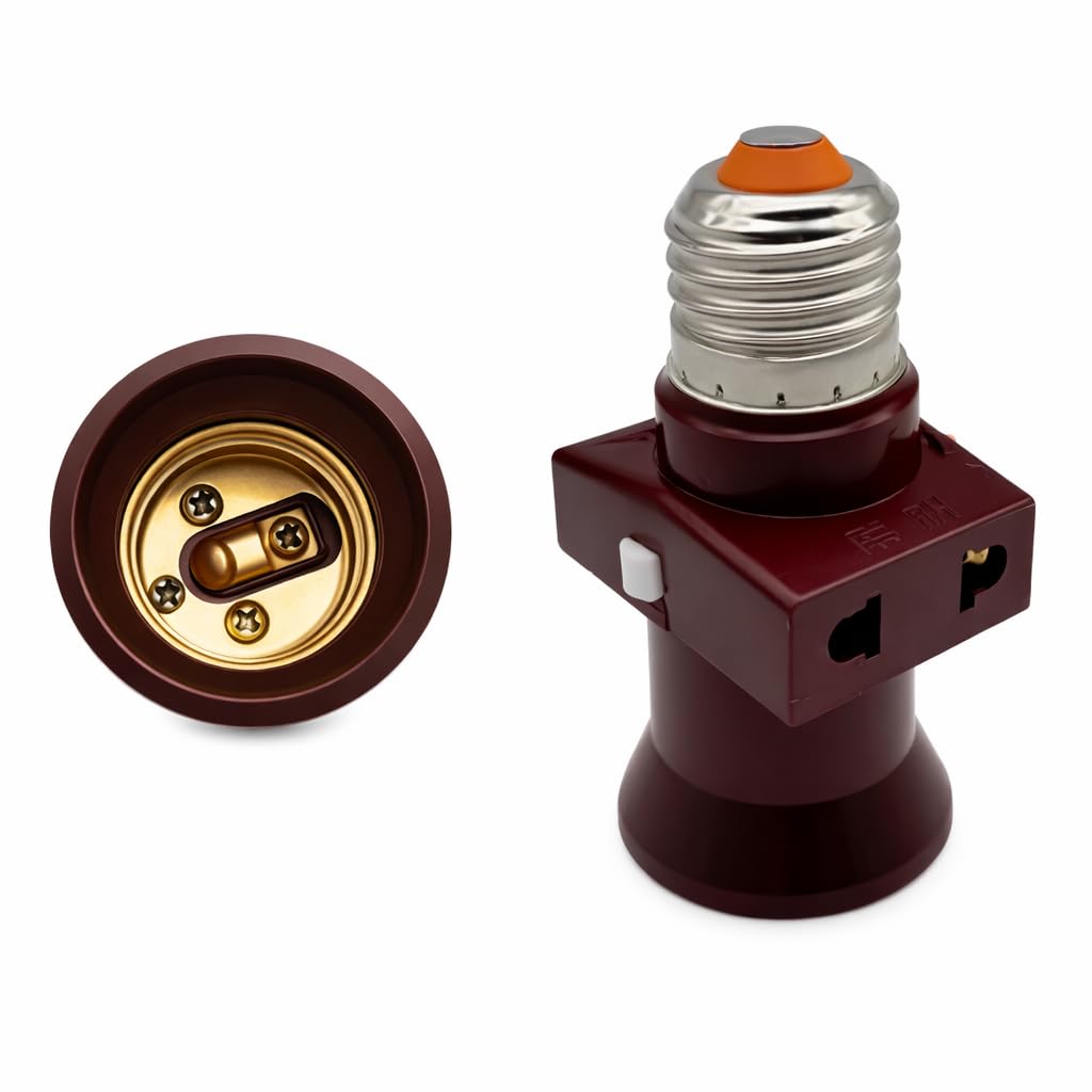 Lote de 3 Casquillo adaptador E27 ladrona a con interruptor 6 A
