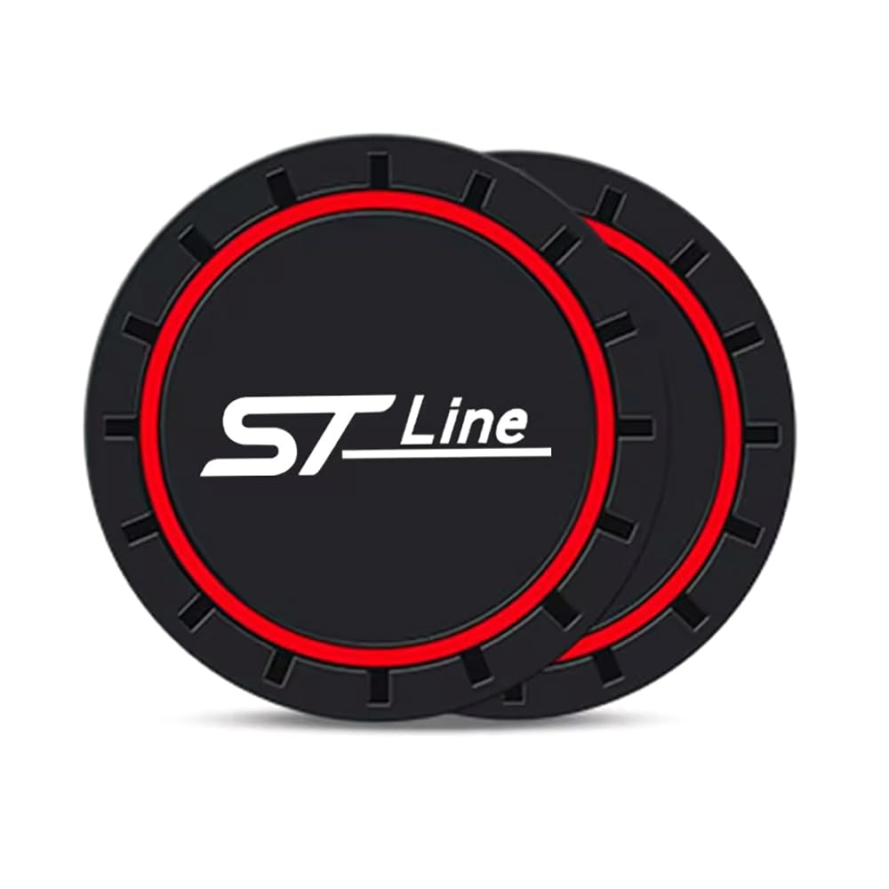 Loujyou D 2 Pcs Silicone Car Coasters Cup Holder Insert Coaster For For St Stline Mk3 Mk4 Focus Kuga Car Interior Accessories,