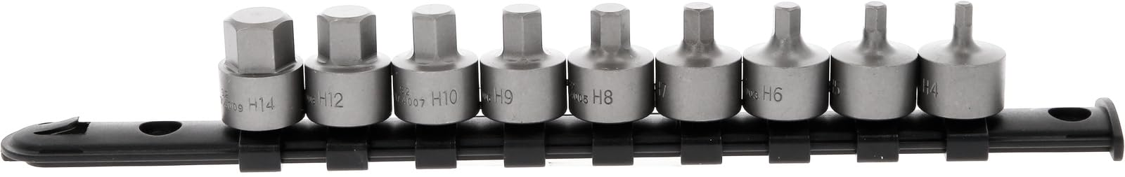 KS Tools 917.4000 3/8" zestaw końcówek nasadowych sześciokątnych, krótkie, 9-częściowy, 4-14 mm