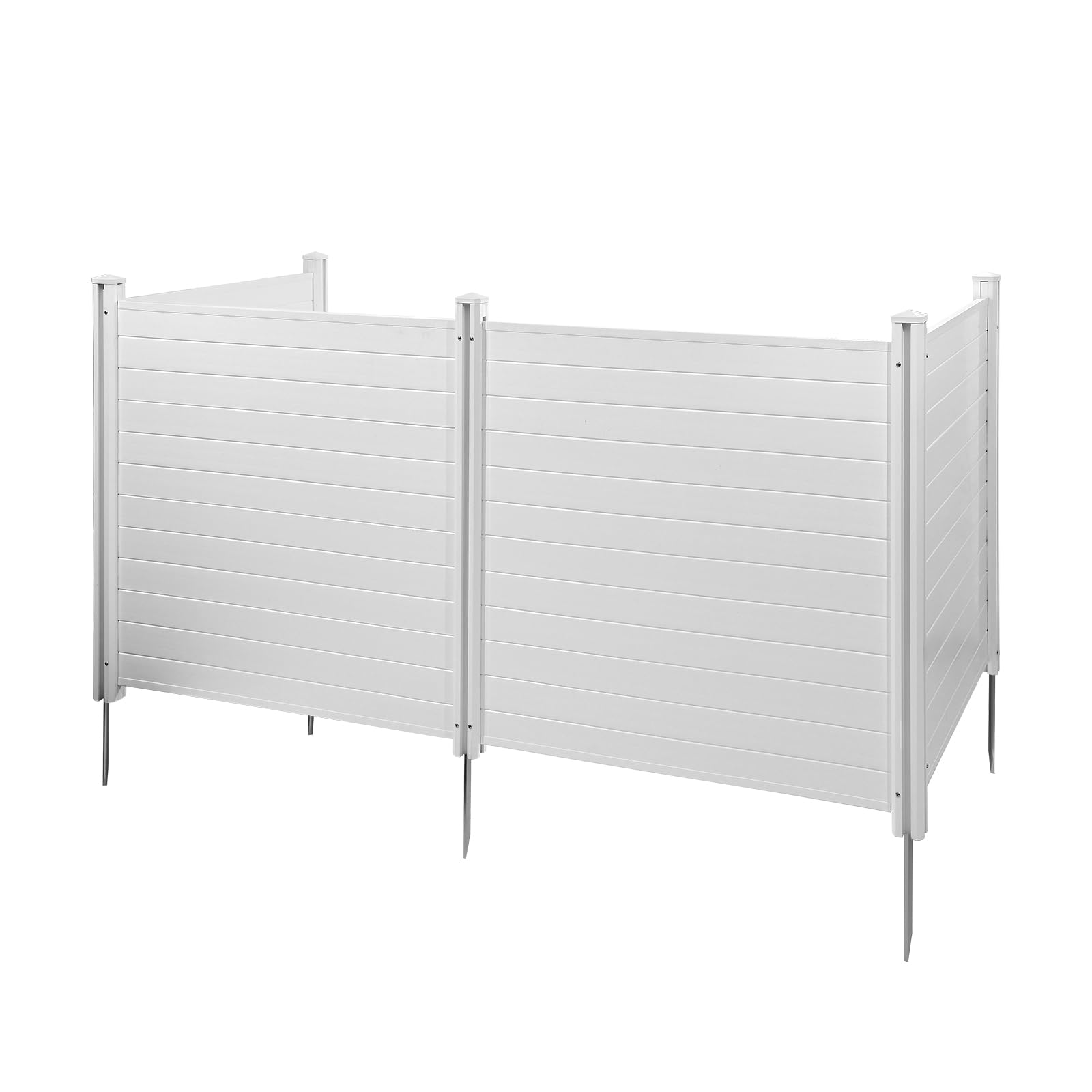 VEVOR Panel de Protección Exterior 127x127 cm Kit de Valla de Jardín Horizontal 4 Paneles de Privacidad con Estacas de Metal, Accesorios para Suelos Blandos, Aire Acondicionado Oculto, Botes de Basura