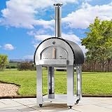Harrier ARVO Luxus Pizzaofen Outdoor - Großer Pizza Ofen für den Garten | Haltbarer Edelstahl & Räder für Tragbarkeit | Pizza Stein enthalten | Optionale Pizzaschaufel (Pizzaofen + Schaufel)