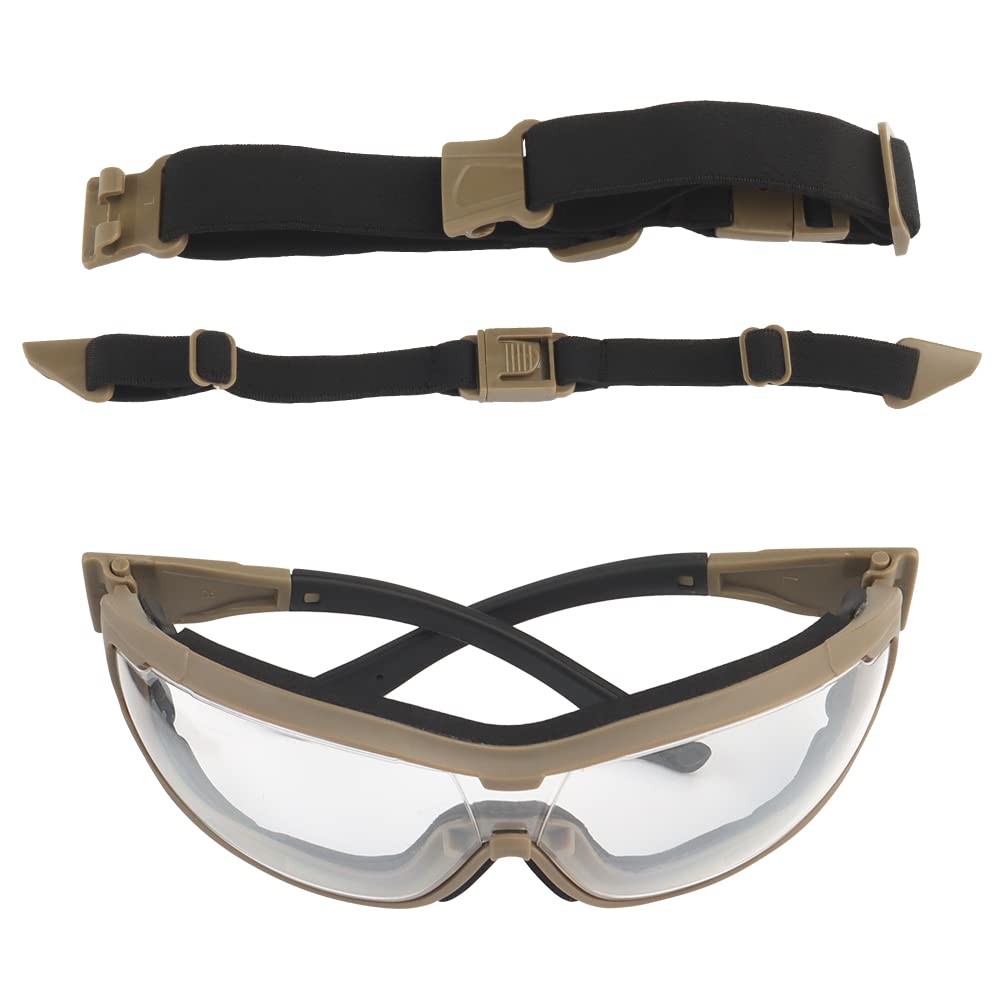 Tactical Airsoft Paintball Goggles UV Protection Windproof Sunglasses with Fixed Straps for Cycling Hunting CS Wargame