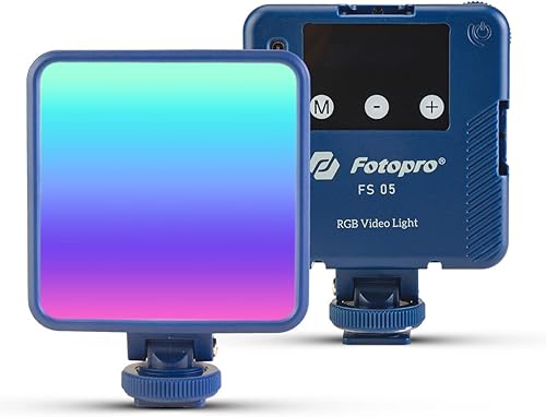 Fotopro Luces de video RGB Cold Shoe 2500-9000K Regulables 2000mAh recargable a todo color luz de relleno portátil para YouTube Fotografía Vlog Game