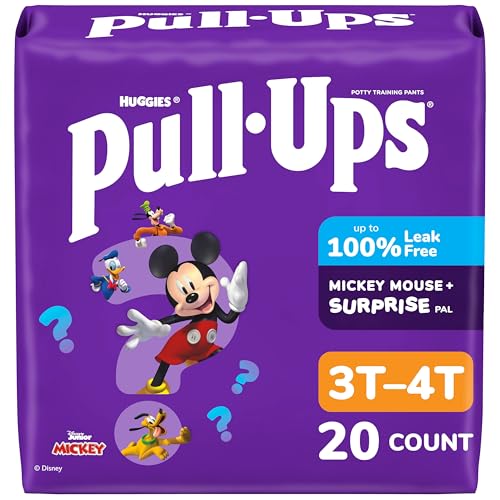 Pull-Ups Boys' Potty Training Pants, Size 3T-4T Training Underwear (32-40 lbs), 20 Count