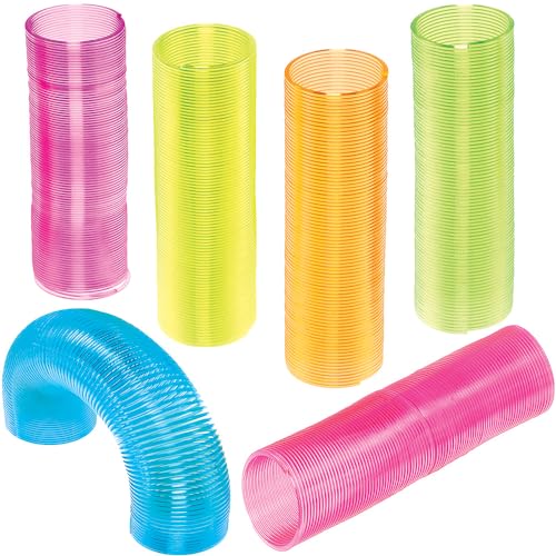 Baker Ross FN147 Mini muelles en espiral súper largos - Lote de 6, Juguetes con muelles para bolsas de fiesta, Juguetes Fidget