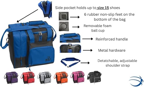 Miniatura 2 de Bolsa de mano para una bola, marca BSI Negro/Rosa,Negro/Violeta,Negro/Rojo,Rosado/Púrpura,Azul/Negro,Rojo/Negro,verde