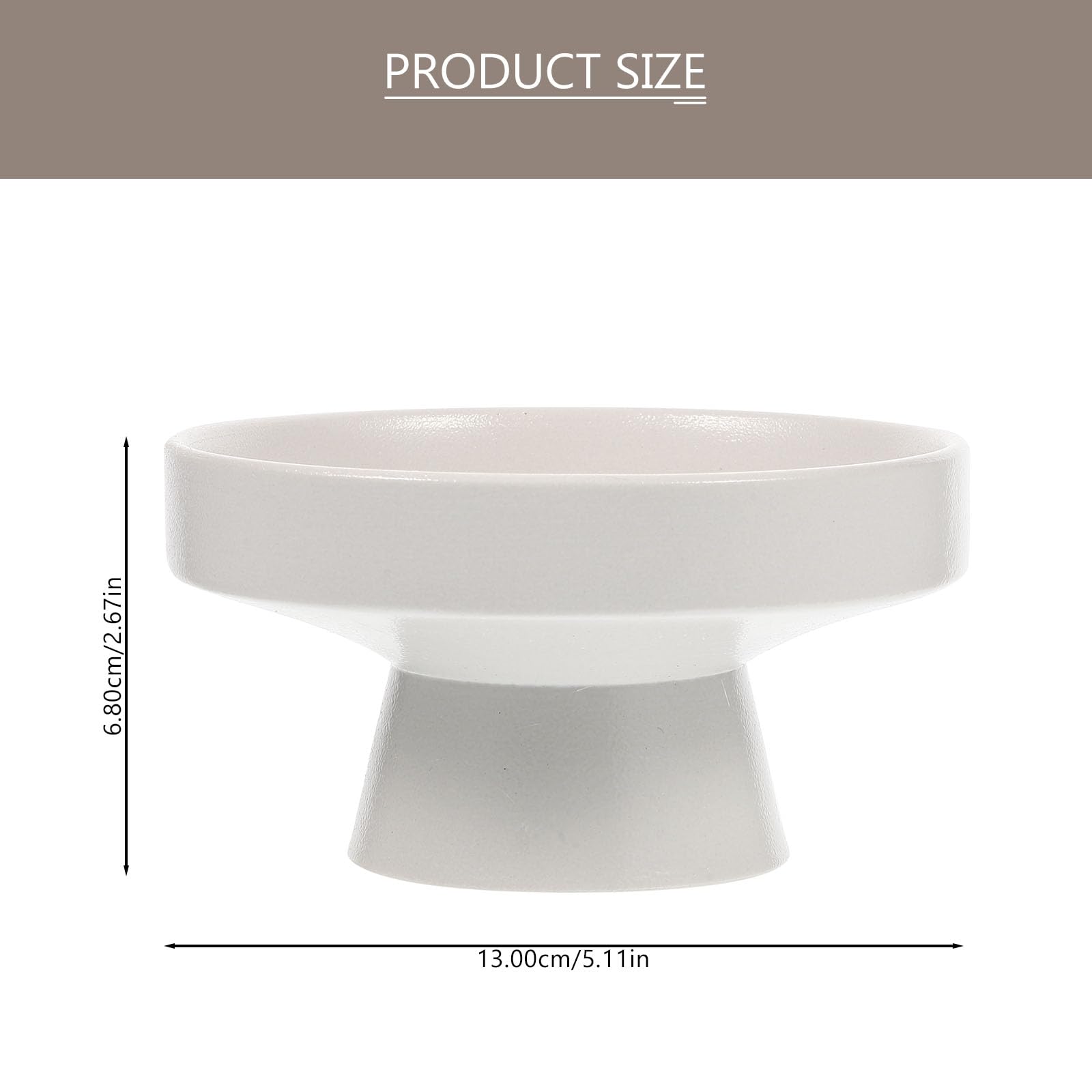 SHERCHPRY Household Ceramic Fruit Tray, Footed Fruit Dish, Simple Porcelain Cupcake Stand, Pedestal Fruit Bowl, Dried Fruit Snacks Storage Tray, White