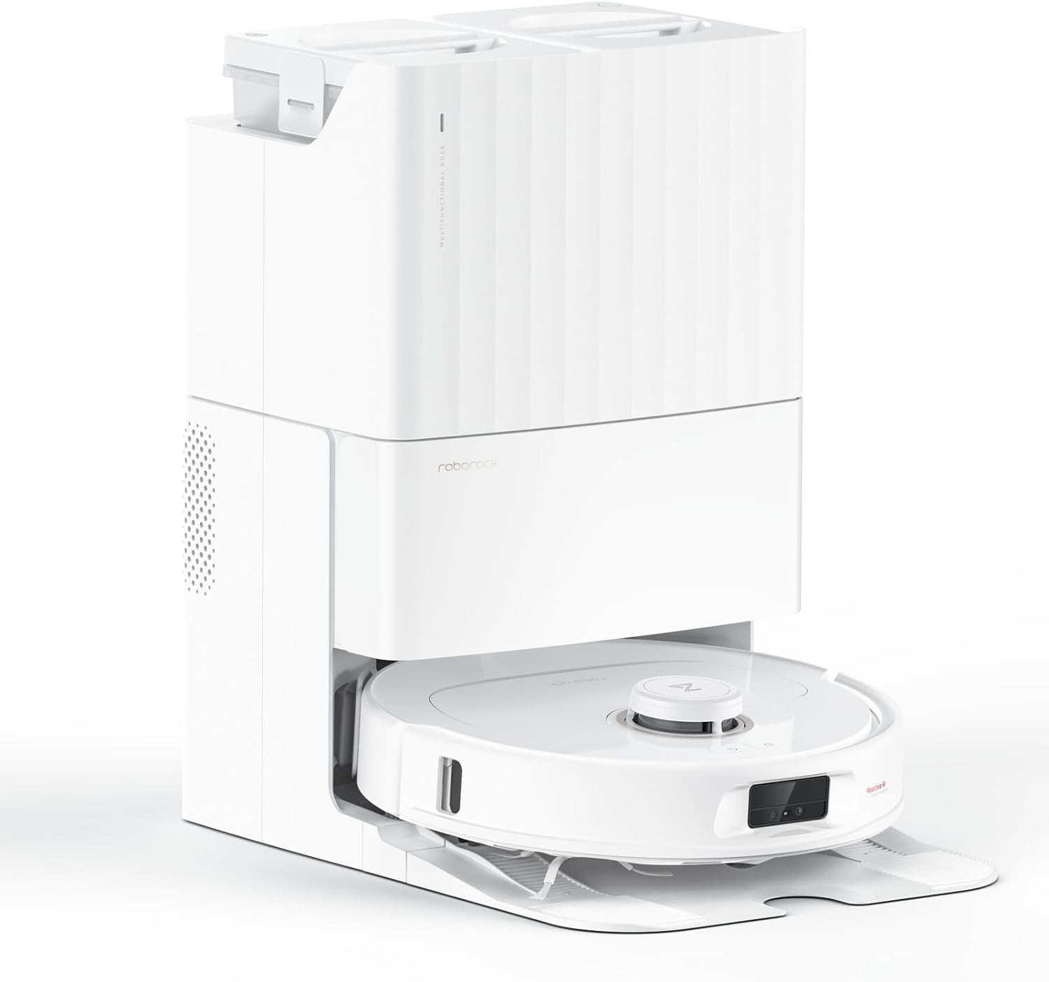 roborockQrevo MaxV Robot Vacuum, 7000Pa Suction, Auto Tank Refilling, Auto Dust Emptying, Double Spinning Mop, Reactive Tech Obstacle Avoidance, White