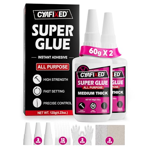 Super Glue Kit 4 oz All Purpose CA Glue with...