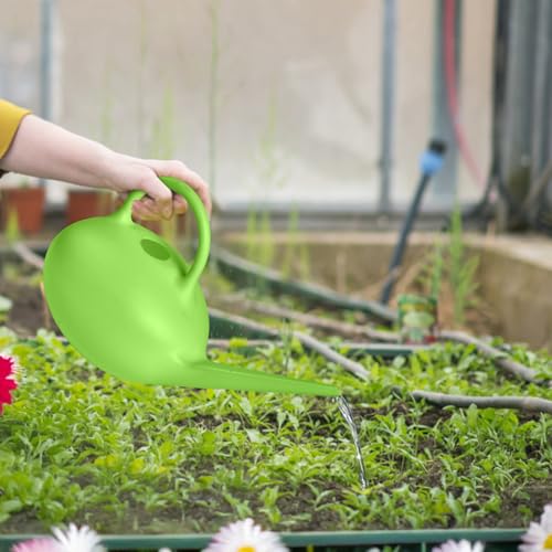 Image of ZXJ Small Plastic Watering Can - 1 /4 Gallon - for Home Plant Garden - Yellow