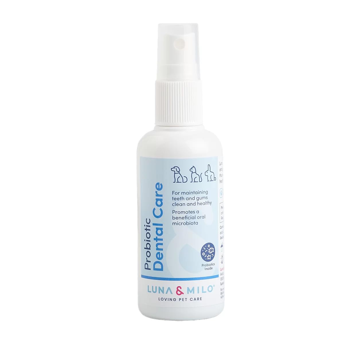 Luna & Milo Probiotic Care Range for Pets, Animal Nutritional Supplement - 100ml, for Cats, Dogs & Rodents (Dental Care)