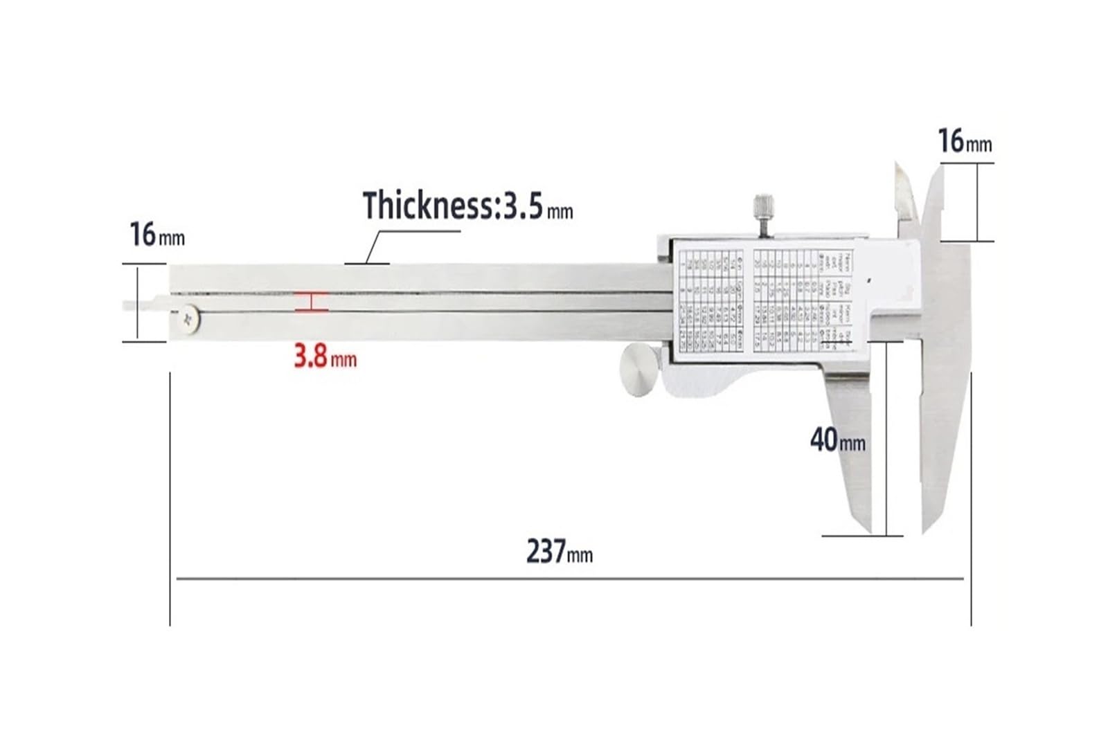 Calibro digitale Calibro a corsoio digitale in acciaio inossidabile Strumenti di misurazione della profondità(Metal Caliper)
