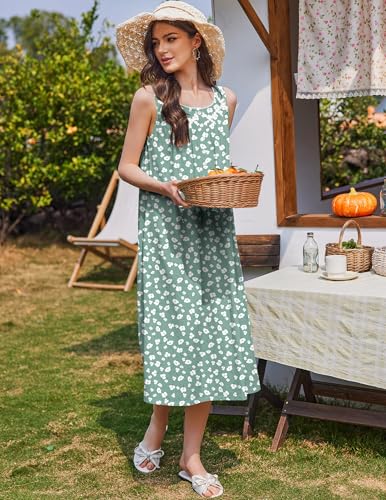 Image of Ekouaer Nightgowns for Women Cotton Long Night Gown Sleeveless Sleep Dress Victorian Nightdress Ladies Sleepwear