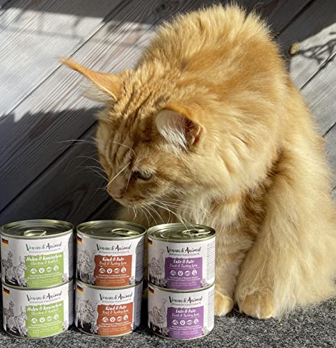 Venandi - Premium mokra hrana za mačke - patka i puretina, 6 x 400g (pakiranje od 6 komada), bez žitarica s dodatkom mesa