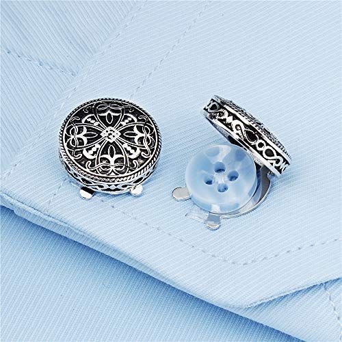 AMITER Button Covers for Men Vintage Cufflinks for Men’s Shirt–Best Cufflinks Gifts for Wedding Party Business4