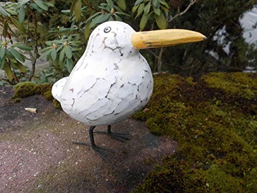 Freche, witzige Möwe gerade blickend Statue maritimes Deko-Objekt Holz Cover