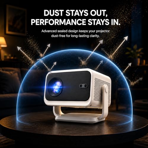 Image of [Google TV Official] BeamX Neo GTV Smart Android Google TV FHD 4k Support with 1080P Native, 20000 Lumens, Auto Focus, Auto Keystone, WiFi 6 Bluetooth 5.4, 270 Degree Rotatable Home Projector
