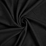 FabricLA French Terry 100% Cotton Fabric (1 Yard, Black)