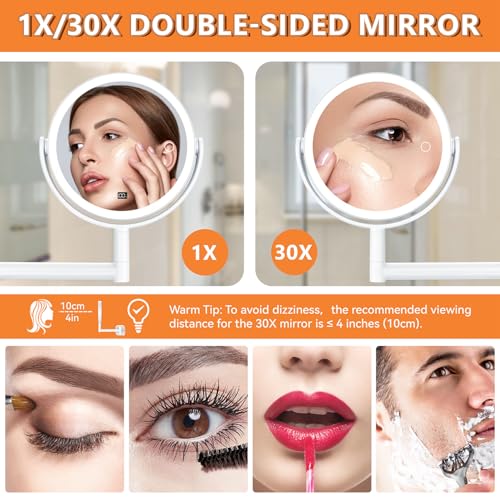 Espejo de maquillaje redondo con luz Auxmir miniatura 3