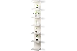 Wall Shelf Unit, 7 Tier Wall Shelves, Vertical Column Shelf Storage Home...