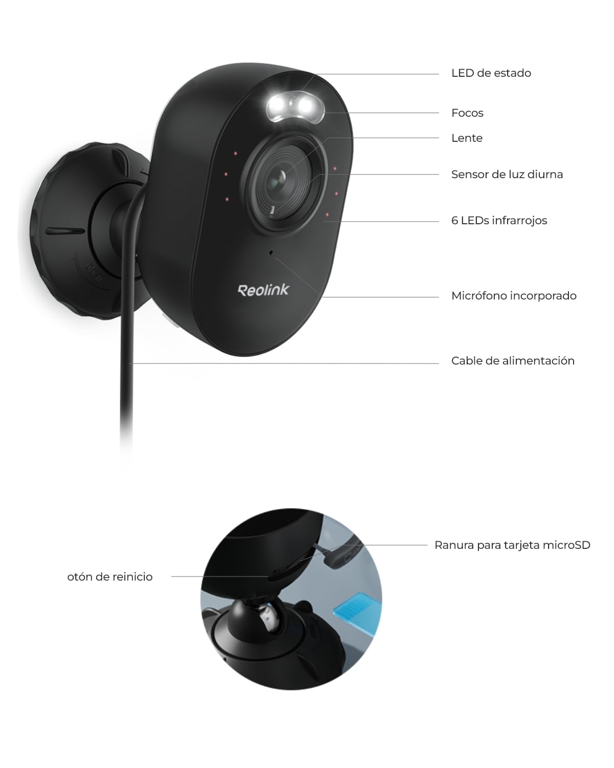 Reolink Cámara Vigilancia Exterior 4MP con Foco, Detección IA, Plug-in | Cámara WiFi Exterior, WiFi 2,4/5GHz, Detección Personas/Vehículos/Animales, Alertas Instantáneas, Audio 2 Vías, Lumus Negro