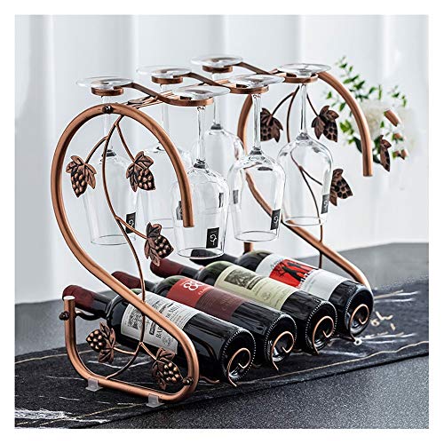 Soporte metálico para 4 botellas y 6 copas de vino miniatura 1