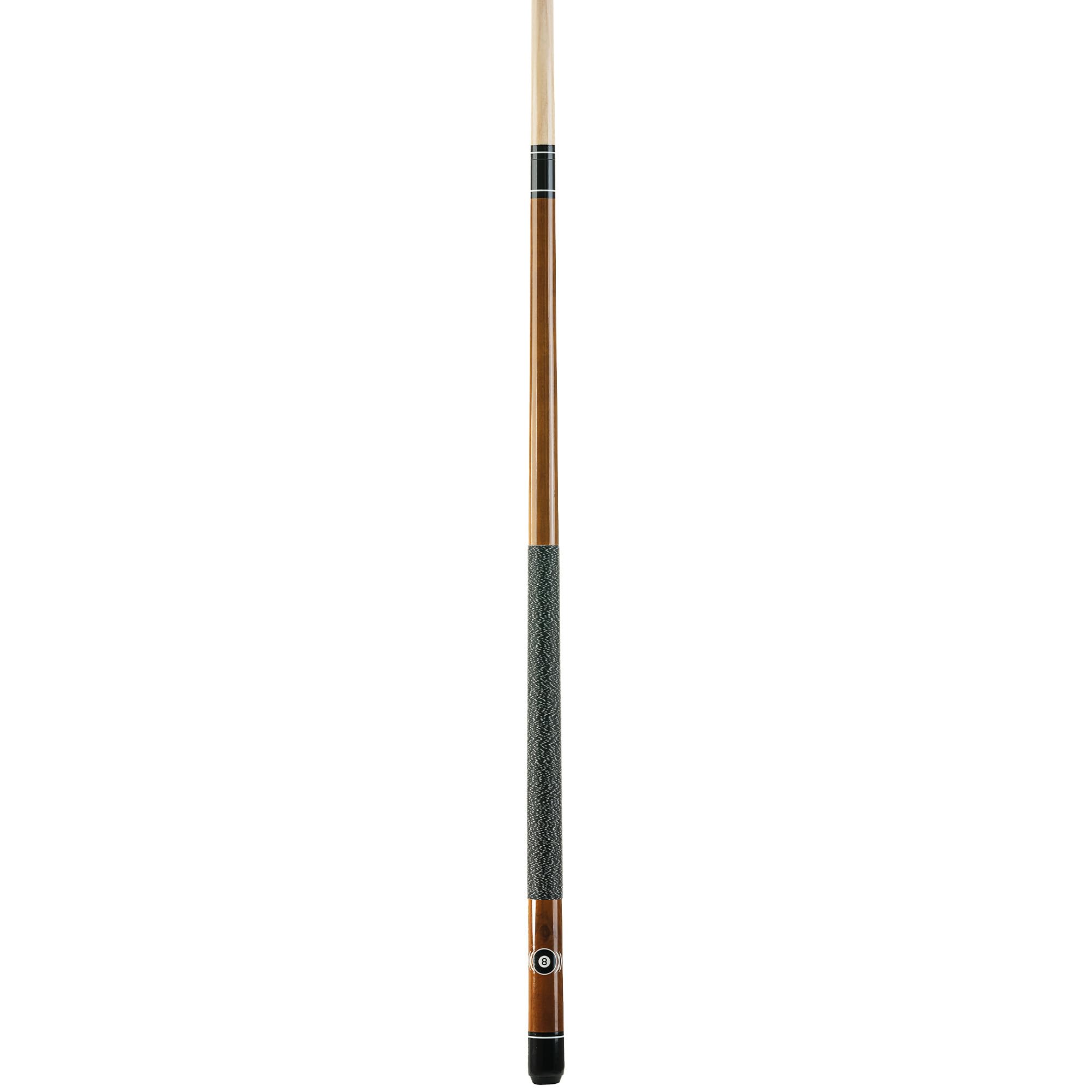 Winsport Billard Queue Eight-Ball 13 mm Profi-Klebleder, honigbraun gebeizt mit schönem 8-Ball Motiv, Ahornholz Pool Cue mit Nylon-Griffband, 147 cm, 2-TLG.