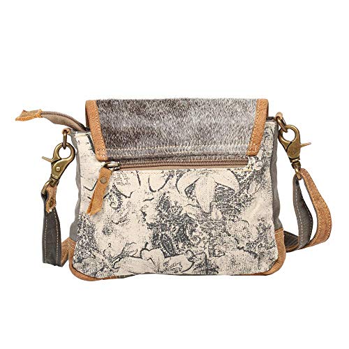 Myra Bag Radiant Upcycled Canvas & Cowhide Leather Crossbody Bag S-12573