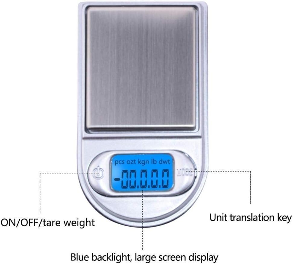 para Cocina y joyería Báscula de Cocina Báscula Digital de Bolsillo de precisión Báscula de Bolsillo portátil Báscula electrónica Digital de Alta precisión