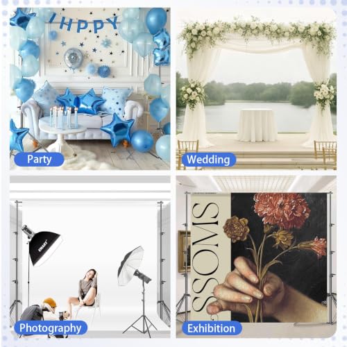 Image of Emart 10 x 12ft (H X W) Photo Backdrop Stand Kit, Adjustable Photography Video Studio Background Stand Support System for Photo Booth Muslin