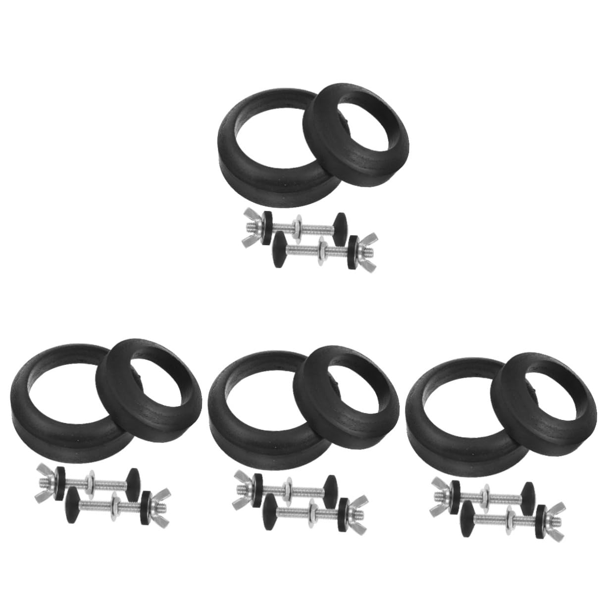 Lurrose 4 Sätze Toilettenschraube Dichtungsring Toilettensitzschrauben runden Teile Toilettensitz rund Toilettentank-Ersatzset Toilettenanschluss Toilettentankschrauben und Dichtung Gummi