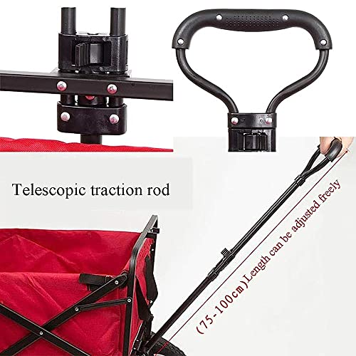 ZATTYDV Wäschewagen Handwagen Klappbarer Gartenwagen Hochleistungswagen Multifunktions-Einkaufswagen Für Outdoor-Camping-Fotografie Zugwagen Tragkraft 100 Kg/Grau – Bild 6