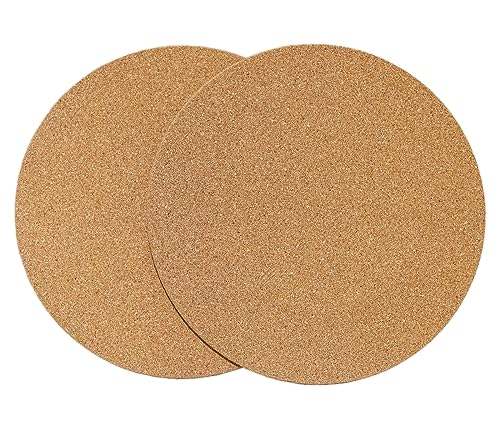 Cork Round Trivets, 7.5 Inch Heat Trivet for Hot Dishes, Pots and Pans, Indoor Plant Coasters, 2-Pack
