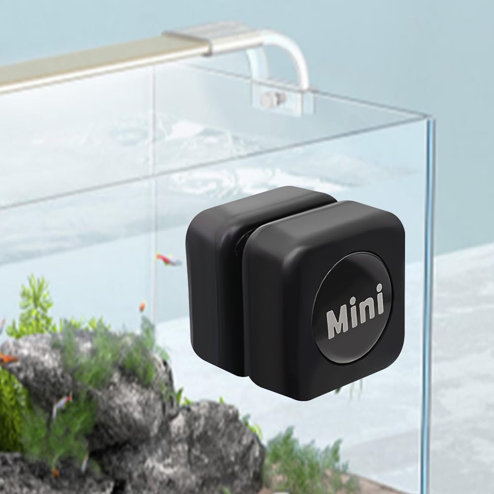 Brosse magnétique pour aquarium - 3 cm - Mini tampon de nettoyage pour aquarium de 3 mm à 6 mm d'épaisseur - Jusqu'à 40 l - Non flottante