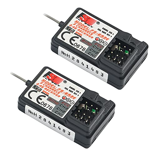 WOAEIUOS Flysky FS-GR3E Receiver AFHDS Long Range 3CH 2.4GHz Surface Receiver for FS-GT2 FS-GT2B FS-GT3B FS-GT3C FS-IT4S Transmitter RC Car Boat (2...