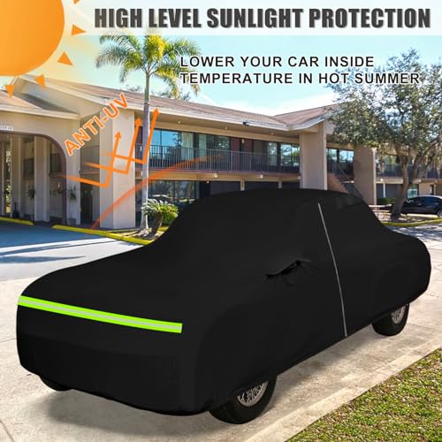 Image of Waterproof Car Cover Compatible with 2004-2008 Chrysler Crossfire Accessories, All Weather Classic Car Covers with Inner Cotton&Zipper Door for Snow Rain Protection