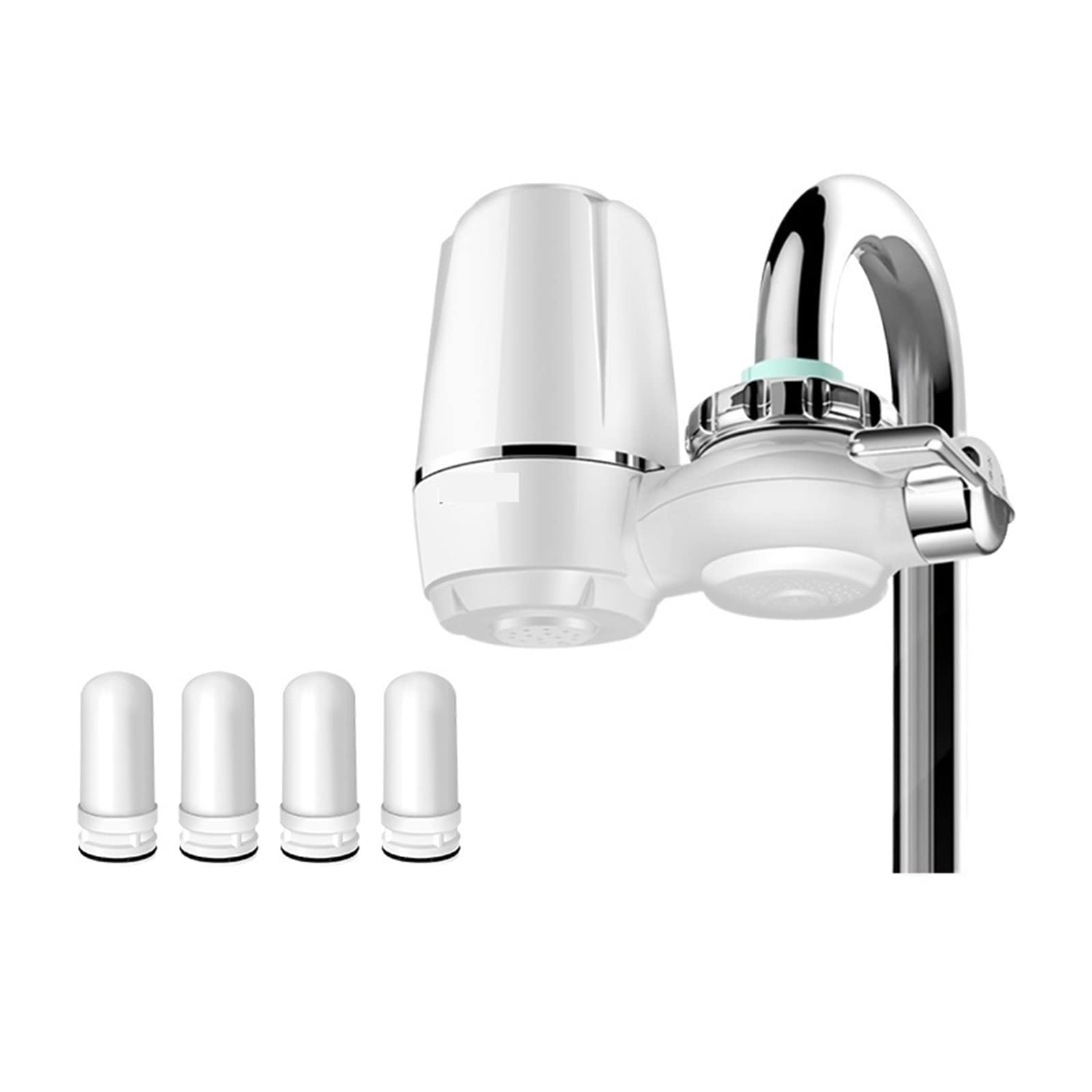 Filtro purificador de agua del grifo, repuesto lavable for cocina, cerámica larga duración, limpieza en nueve etapas Materiales seguros(4pcs Filter element)