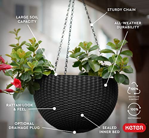 Keter 237997 Hanging Planter Set, Graphite #TOP3