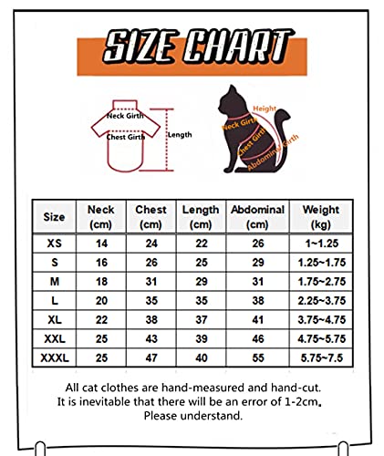 WMXING Cat Vestiti, T-Shirt per Gatti in Cotone a