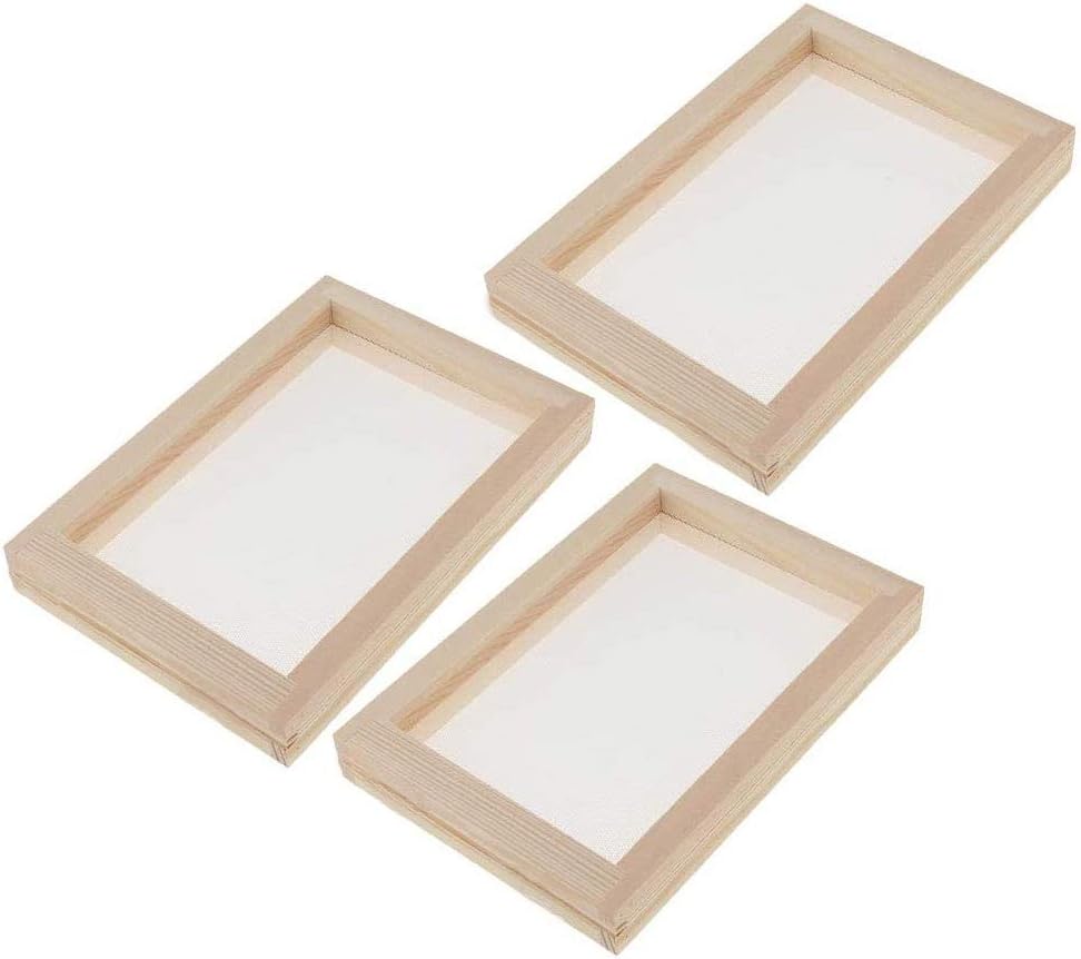 3Pcs Wooden Paper Making Papermaking Mould Frame Screen