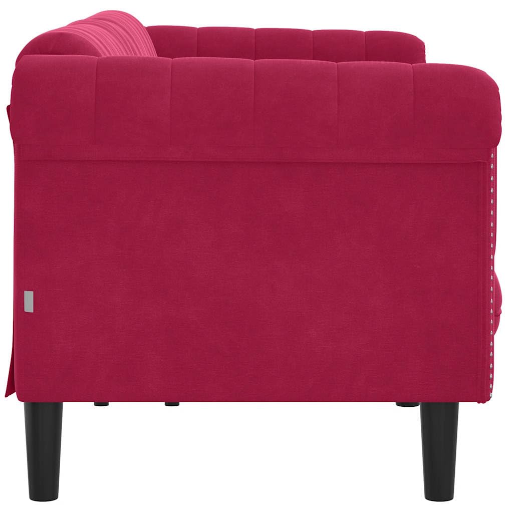 Sofa 3-osobowa z aksamitu, tapicerowane meble z wypełnieniem piankowym, 203 x 77 x 74 cm, nowoczesny salon, kanapa do relaksu i wypoczynku, stabilne nogi z litego drewna