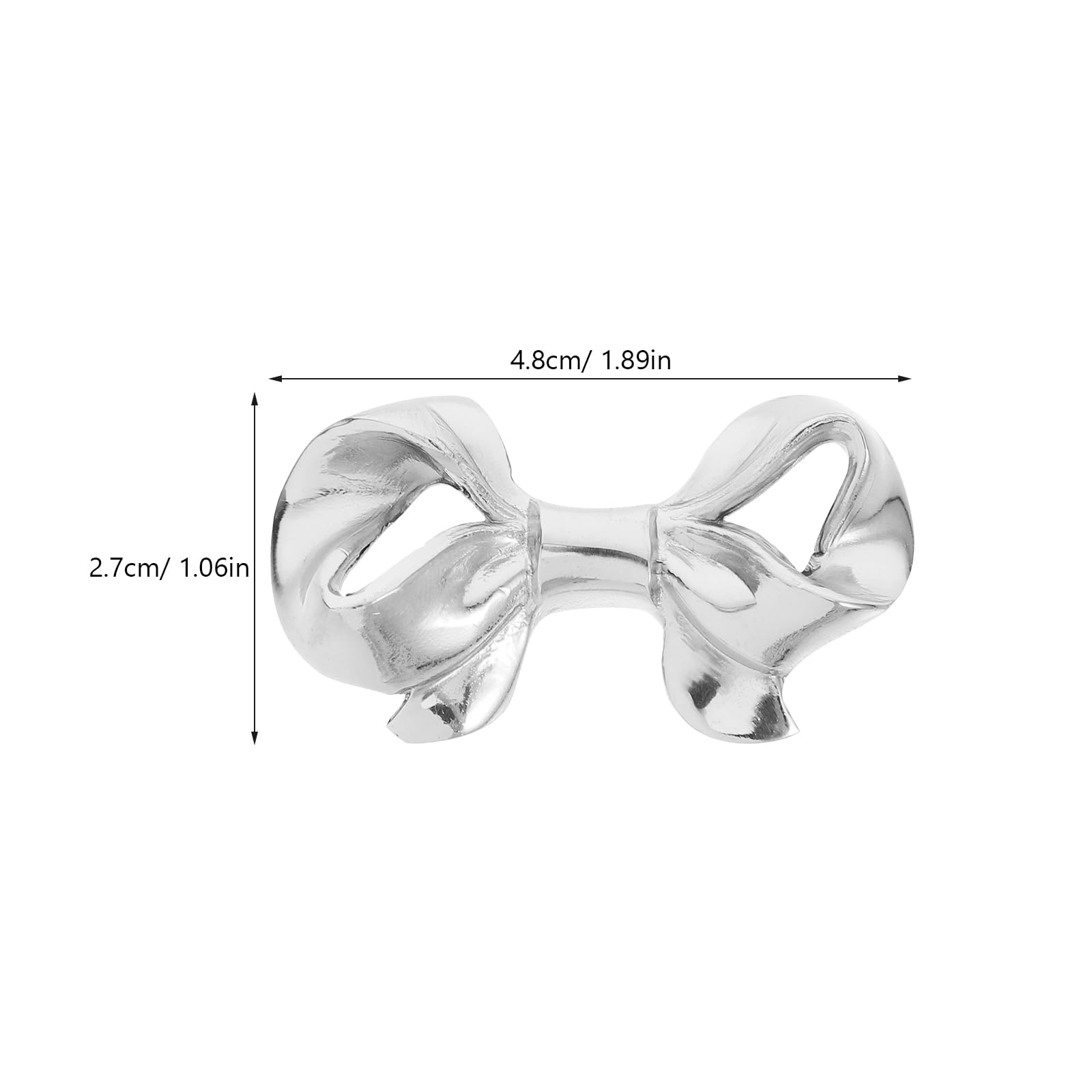 Angoily Silver Bow Handle 1.89 Inch Single Hole Drawer Pulls Vintage Bow Knobs for Dressers Cabinets Wardrobes Decorative Hardware for Home Office Furniture DIY - Image 3