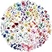 50Pcs Transparent Flora Scrapbook Stickers Pack, Vintage Aesthetic Flowers Stickers for Scrapbook Journal, Waterproof for Water Bottles Laptop Phone Scrapbook Supplies DIY Crafts Party Favors(Ins)